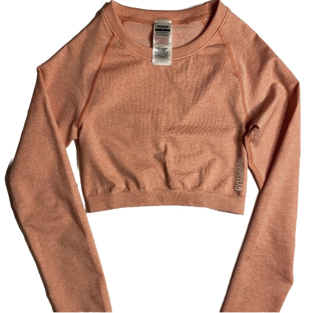 Gymshark Women's Size Small Vital Seamless Long Sleeve Crop Top Coral Active